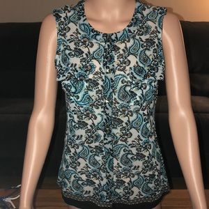 The Limited paisley print sleeveless blouse.